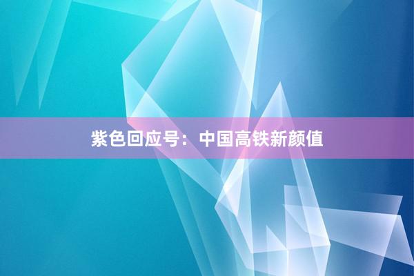 紫色回应号：中国高铁新颜值